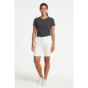 Ann Taylor Women’s Linen White Bermuda Shorts Size 8 NWT